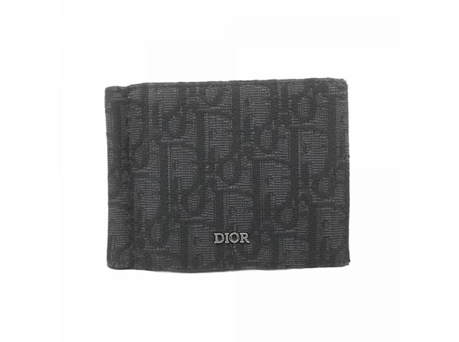 Christian Dior Black Canvas Bill Wallet Cloth  ref.2171392