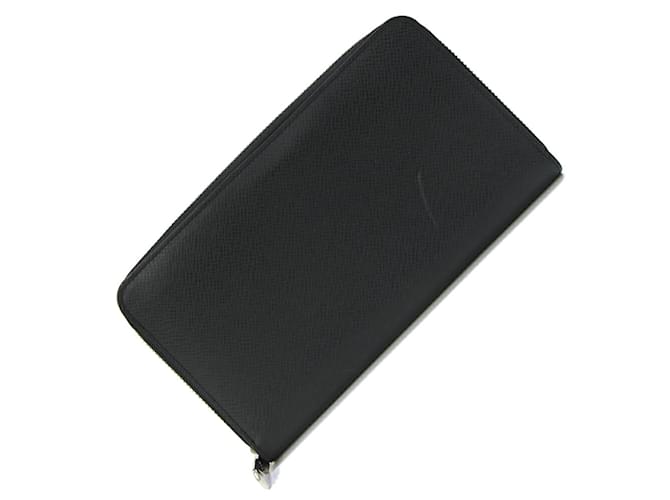 Zippy Louis Vuitton Taiga Leather Long Wallet Black Grey  ref.2171413