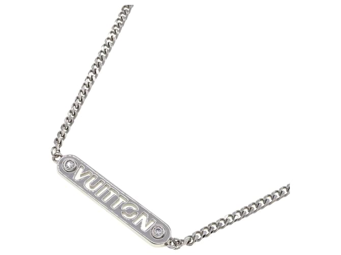 Louis Vuitton Silver Metal Choker Pendant Necklace Silvery  ref.2171416