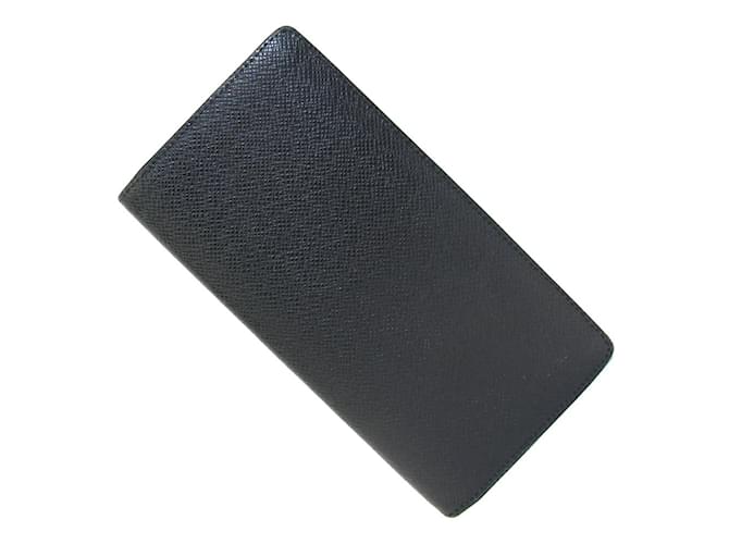 Brazza Louis Vuitton Bi-fold Long Wallet in Taiga Leather Black  ref.2171441