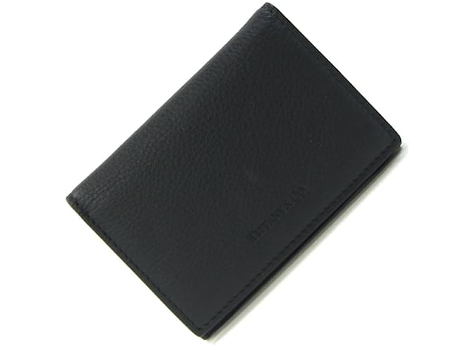 Tiffany & Co Tiffany Black Leather Business Card Holder  ref.2171451