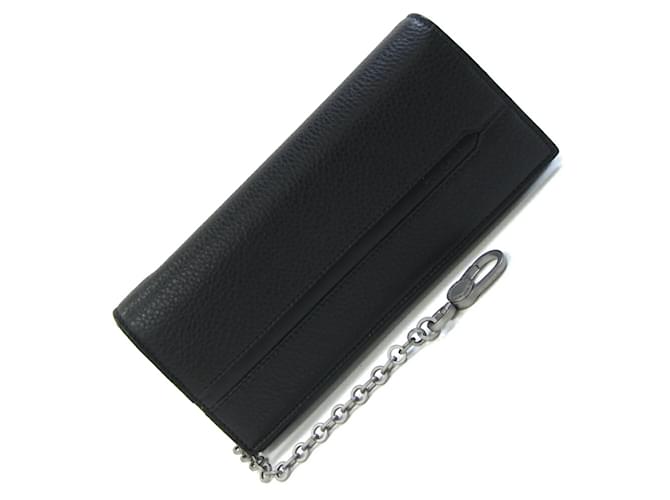 Bulgari Bvlgari Bi-fold Long Wallet in Black Leather  ref.2171476