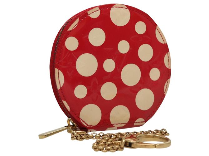 LOUIS VUITTON Vernis Dot Infinity Portafoglio Cappello M91570 LV Auth BA1203 Rosso