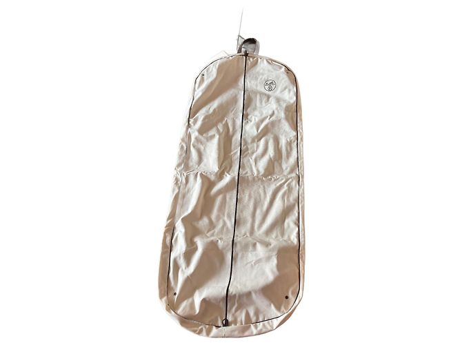 Funda de ropa Hermès de algodón Eggshell Marrón oscuro Blanco roto 