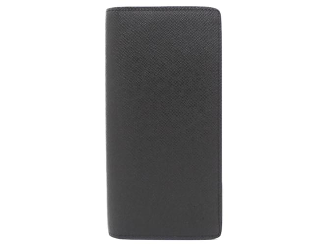 Louis Vuitton Taiga Portefeuille Brazza M30501 Wallet Black Leather  ref.2172686
