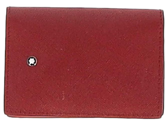 Tarjetero con solapa Montblanc en cuero de ternera rojo Roja
