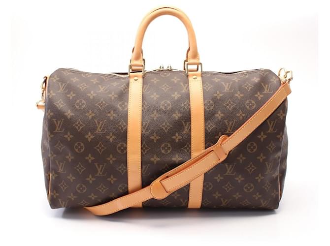 Louis Vuitton Monogram Keepall Bandouliere Boston Bag M41418 Brown Cloth  ref.2173072