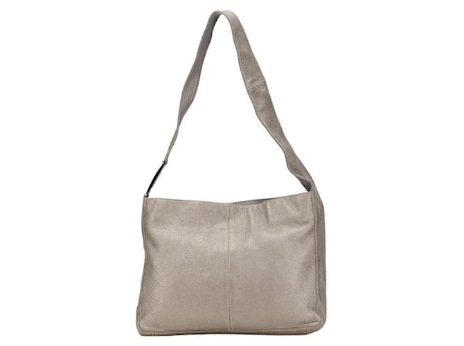 Fendi Leather Shoulder Bag Gray Grey  ref.2173181