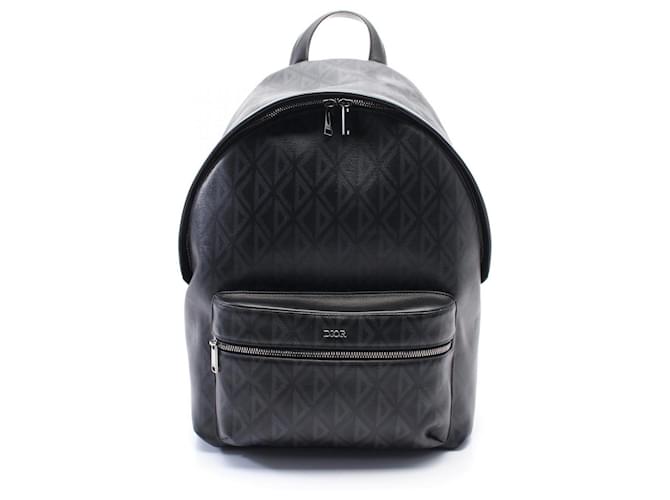 Christian Dior Dior Homme PVC Coated Canvas CD Diamond Rider Backpack Black Cloth  ref.2173208
