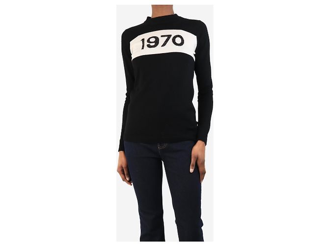 Bella Freud Schwarzer 1979 Farbblock-Pullover - Größe XS