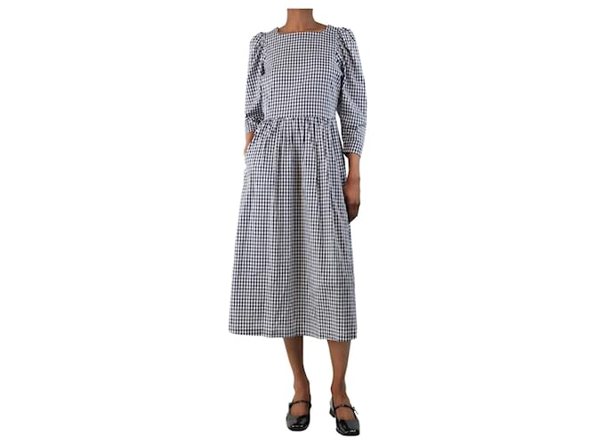 Autre Marque Navy blue and white gingham dress - size XS Cotton  ref.2173287