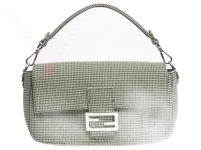 Fendi Red houndstooth Baguette shoulder bag Cloth  ref.2173318