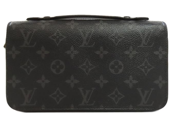 Louis Vuitton M61698 Zippy XL Clutch Bag Black Monogram Cloth  ref.2173432