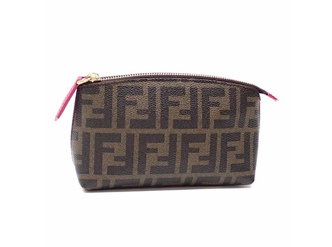 Fendi Pouch Zucca Women's Brown Pink PVC Leather Plastic  ref.2173521