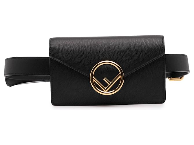 Fendi Black Vitello Cruise F is Fendi Envelope Belt Bag Leather Pony-style calfskin  ref.2173712