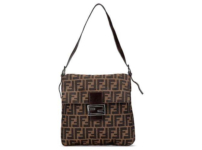 Fendi Brown Zucca Canvas Shoulder Bag Cloth Cloth  ref.2173796