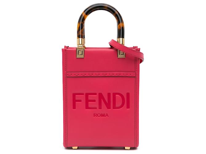 Fendi Pink Mini Sunshine Shopper Tote Leather Pony-style calfskin  ref.2173821