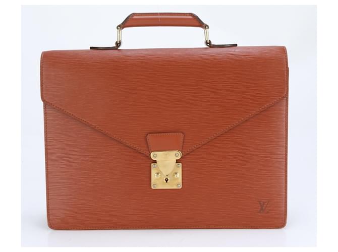 Louis Vuitton Epi Servette Conseiller Briefcase Brown Leather  ref.2174067