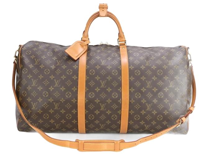 Louis Vuitton Monogram Keepall Bandouliere 60 Brown Patent leather  ref.2174069