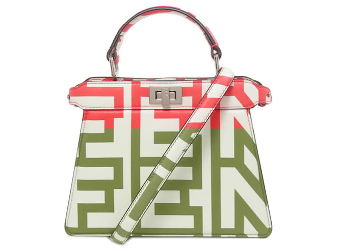 Fendi Marc Jacobs Collaboration Peekaboo Handbag White Red Leather  ref.2174094