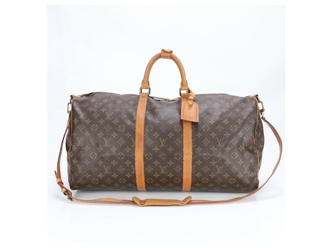 Louis Vuitton Monogram Keepall Bandouliere 55 Brown Patent leather  ref.2174146