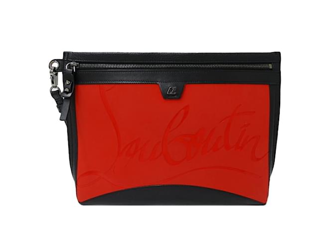 Christian Louboutin Men's Clutch Bag Black Red Leather  ref.2174171