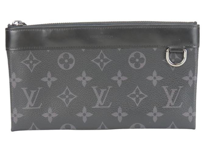 Louis Vuitton Monogram Eclipse Clutch Bag Brown Black Cloth  ref.2174206