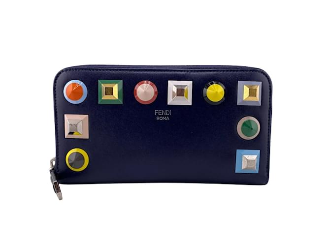 Fendi Black Leather Long Wallet  ref.2174228