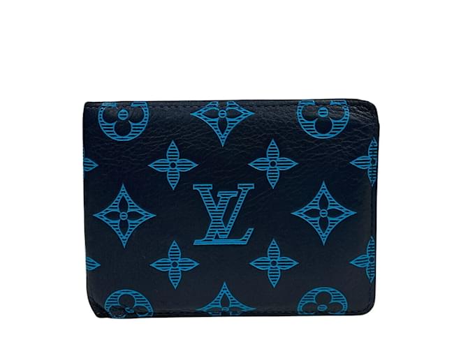 Louis Vuitton Monogram Bi-fold Wallet Blue Navy blue Patent leather  ref.2174230