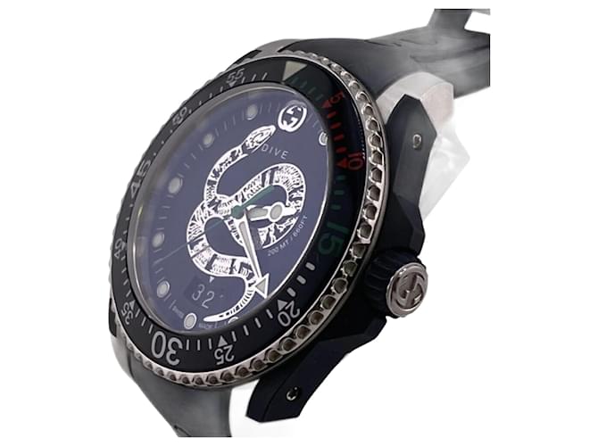Gucci Dive 136.3 Snake Black Dial Watch  ref.2174266