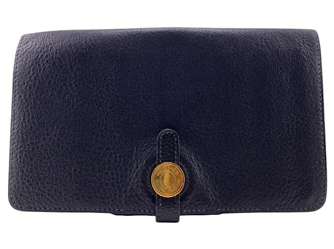 Hermès Hermes Dogon MM Coin Purse in Black Leather  ref.2174275