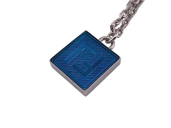 Fendi Shadow FF Necklace Blue Silver  ref.2174306