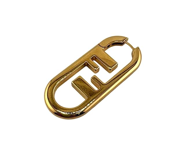 Fendi Orlok Gold Stud Earring Golden Metal  ref.2174345