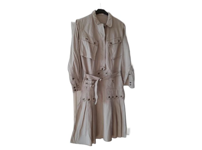 Robe en coton beige Yves Saint Laurent 