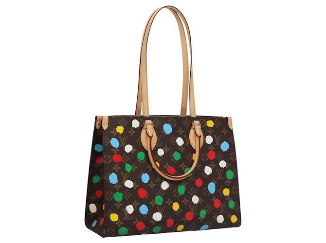 LOUIS VUITTON Monogram Painted Dots On the Go MM Bag M46379 LV Auth BA1048SM Monogramme