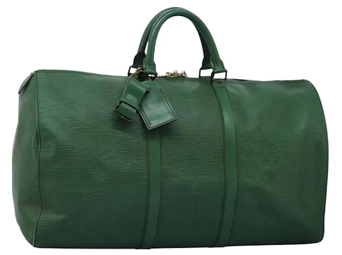 LOUIS VUITTON Epi Keepall 50 Boston Bag Green M42964 LV Auth BD1421 Leather  ref.2174529