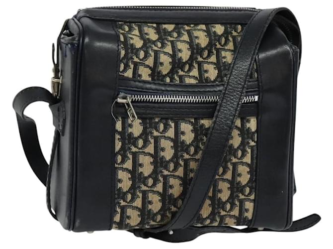 Christian Dior Trotter Canvas Shoulder Bag Navy Auth MX091 Navy blue  ref.2174530
