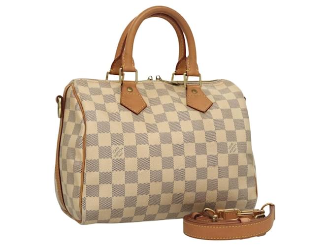LOUIS VUITTON Damier Azur Speedy Bandouliere 25 Hand Bag N41000 LV Auth 117784  ref.2174538