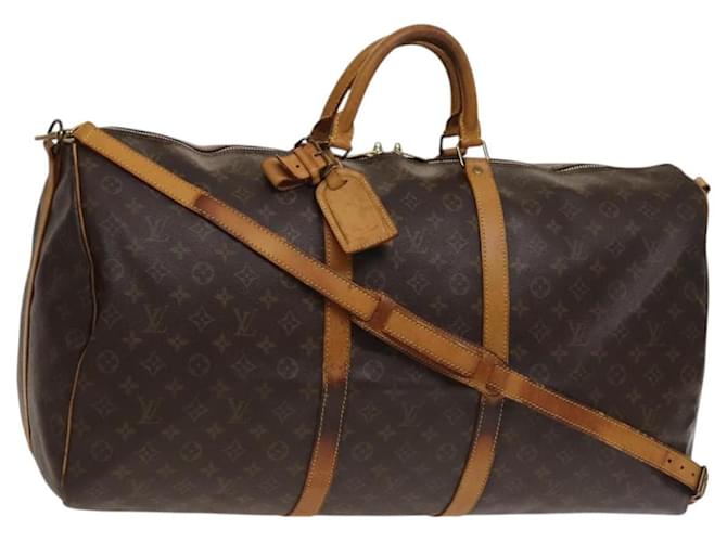 LOUIS VUITTON Monogram Keepall Bandouliere 60 Boston Bag M41412 LV Auth KD299 Cloth  ref.2174553