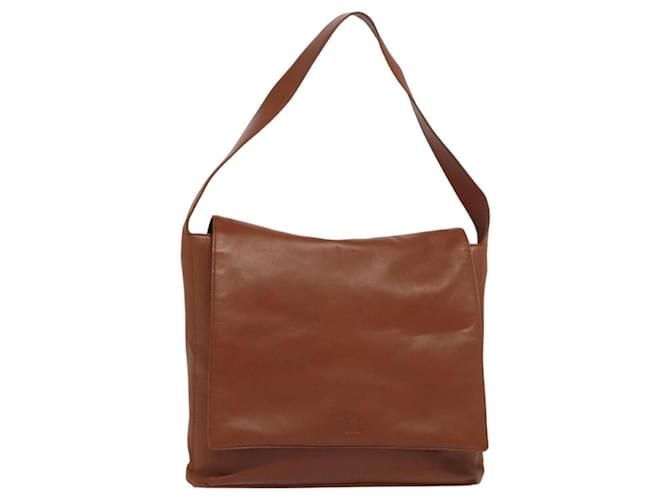 LOEWE Anagram Shoulder Bag Leather Brown Auth 117590  ref.2174563