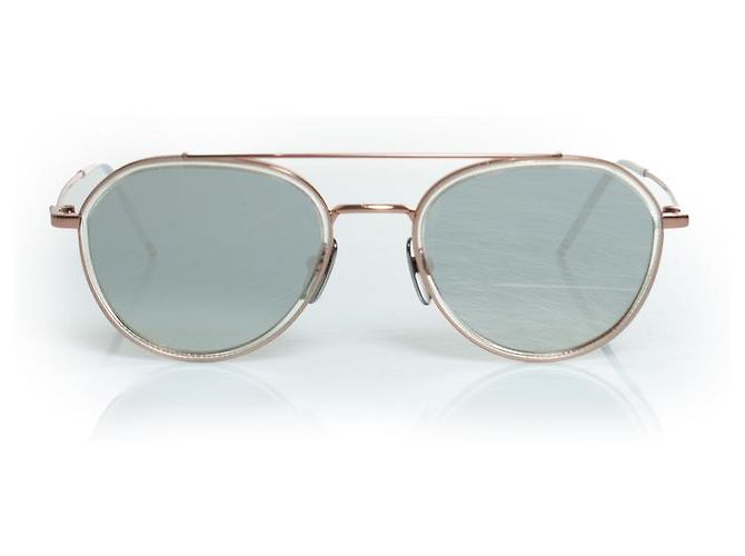 Óculos de sol Thom Browne, TB801 com lentes espelhadas Rosa