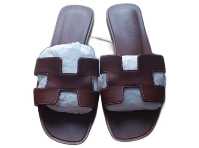 Oran Hermès Mules Camel Leather