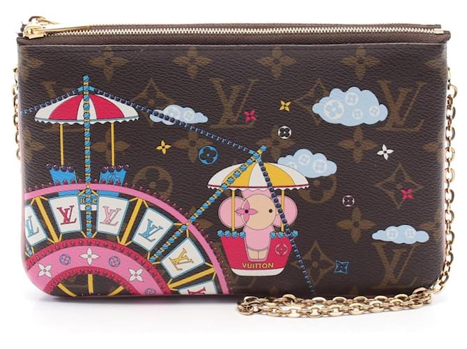 Louis Vuitton Monogram Pochette Double Zip Shoulder Bag M69744 Brown Cloth  ref.2174616