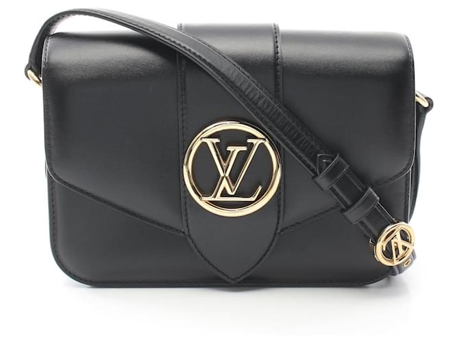 Louis Vuitton Leather LV Pont 9 Shoulder Bag M55948 Black  ref.2174635