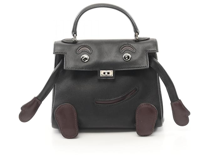 Hermès Hermes Vau Gariver Handbag Leather □A Stamp (1997) Black  ref.2174662