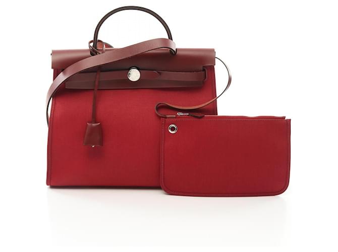 Hermès Hermes Toile Military/Vache Hunter Herbag Zip PM Handbag 082268CK Stamp C (2018) Brown Cloth  ref.2174677