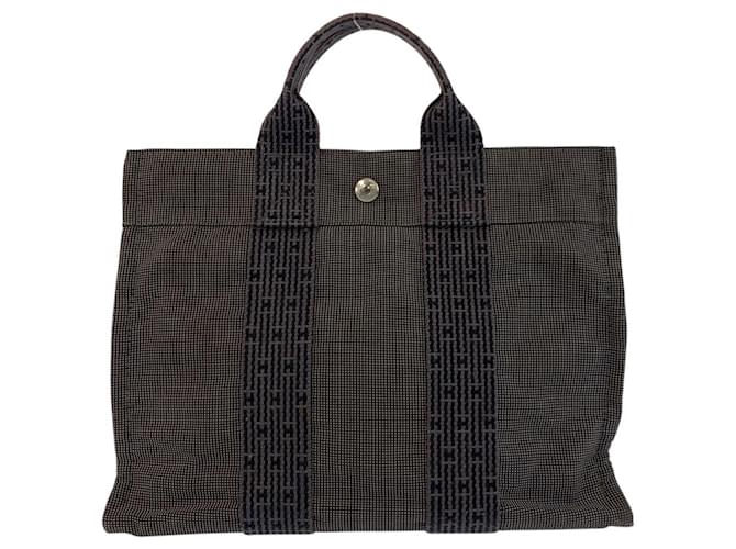 Hermès Hermes Canvas Herline PM Tote Bag Grey Cloth  ref.2174686
