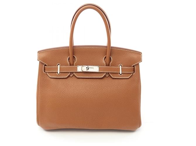 Hermès Hermes Taurillon Clemence Birkin 30 Handbag Gold Silver Hardware Stamp O (2011) Metallic Bronze Leather  ref.2174687