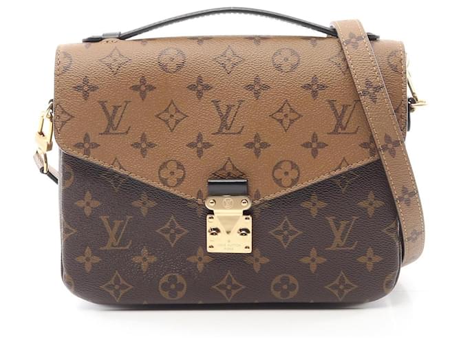 Louis Vuitton Monogram Reverse Pochette Metis Handbag M44876 Brown Cloth  ref.2174715