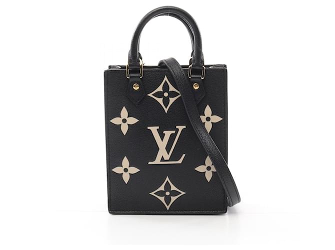 Louis Vuitton Monogram Empreinte Petit Sac Plat Bicolor Handbag M81416 Black Leather  ref.2174724